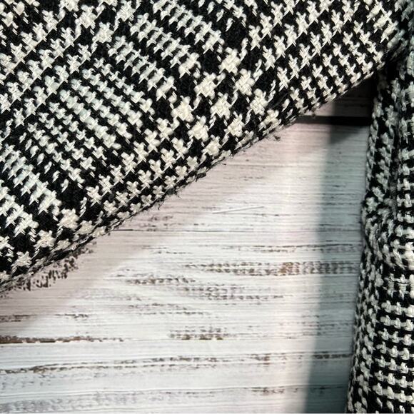 Lane Bryant 18/20 Houndstooth Jacket Peacoat Self Tie Frayed Hem Wool Pockets - Picture 10 of 13